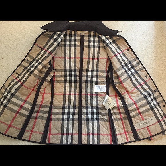 BURBERRY Dark Brown Quilted Jacket, Small - Picture 7 of 8